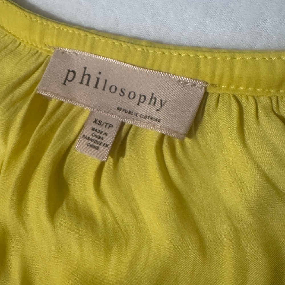 Philosophy Yellow Ruched Blouse - Picture 6 of 7